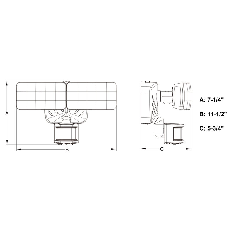 Éclairage de zone 15 watts avec capteur de mouvement Merill, Blanc