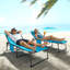 Chaise longue de piscine 2 pièces avec dossier inclinable à 5 niveaux, trou de lecture, poche latérale, bleu-104846685-104846673