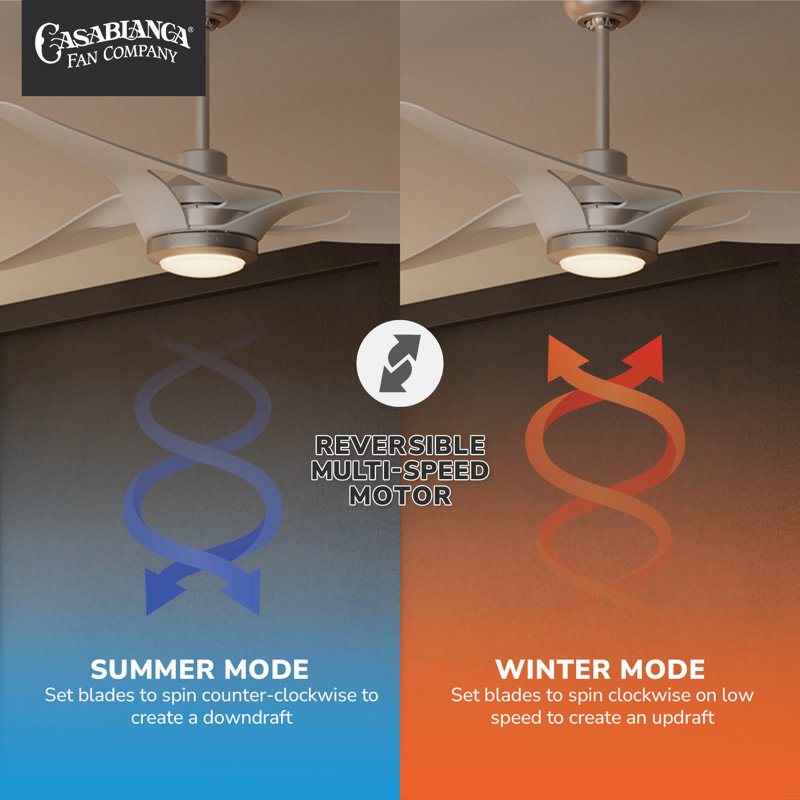 Casablanca 60 inch Inez ENERGY STAR® Damp Rated Ceiling Fan with Lights and Wall Control, White