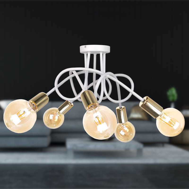 Keytesville 5 - Light Chandelier, White/Gold