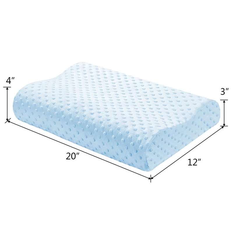 Sleeping Orthopedic Memory Foam Pillow High Low Ergonomic Design Neck Support, Blue