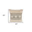 Oreiller à fermeture à glissière géométrique 100% coton noir et blanc cassé 20 po x 20 po