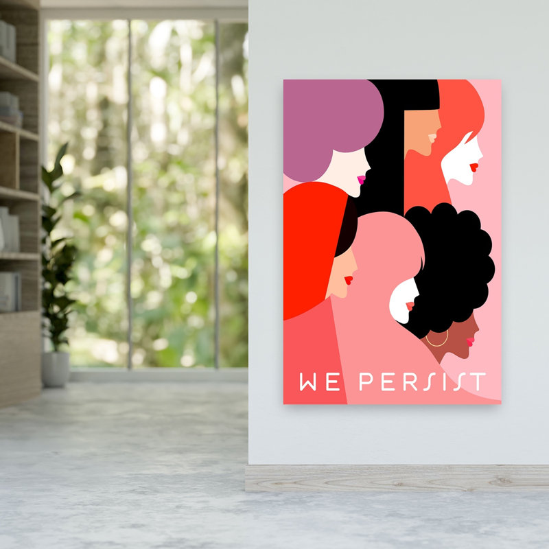 «Diverse Women Persist», impression d'art moderne minimaliste audacieux, H 60 po x l 40 po