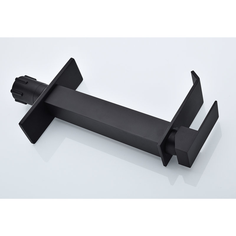 Matte Black Single Handle Bathroom Sink Faucet With Waterfall Spout, Ensuring And Long-Lasting Performance Stainless Steel Spout In Black, Operation For Precise Water Flow Temperature, Made Of Robust