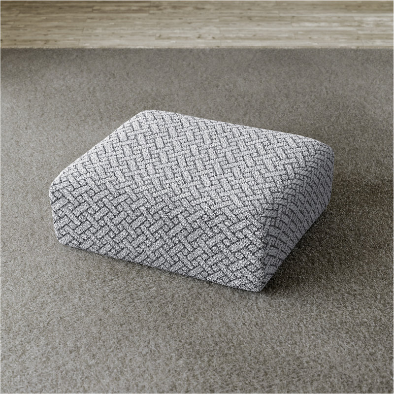  Stretchy Slipcover for Seat Cushion - Durable & Stylish - Printed Collection, Venezia Gray Polyester Blend