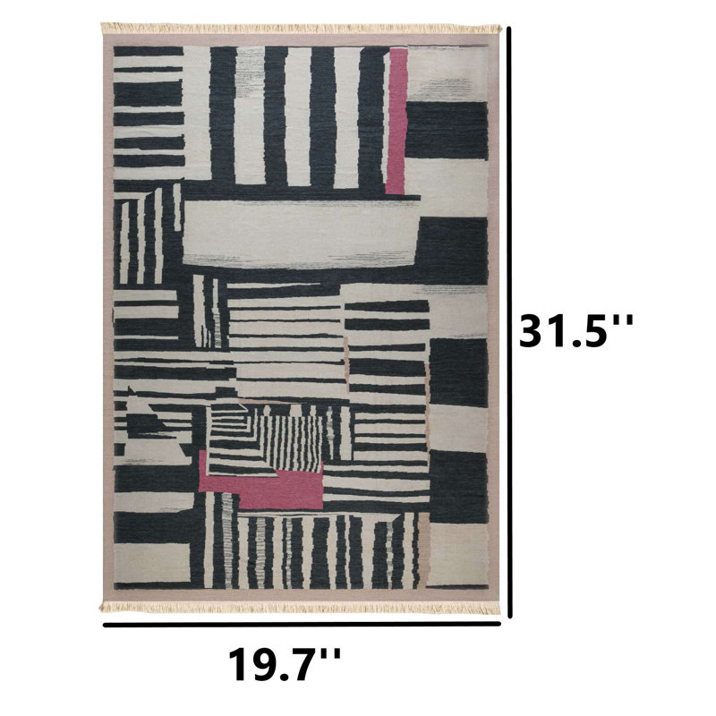 Modern Abstract Block Stripe Rug