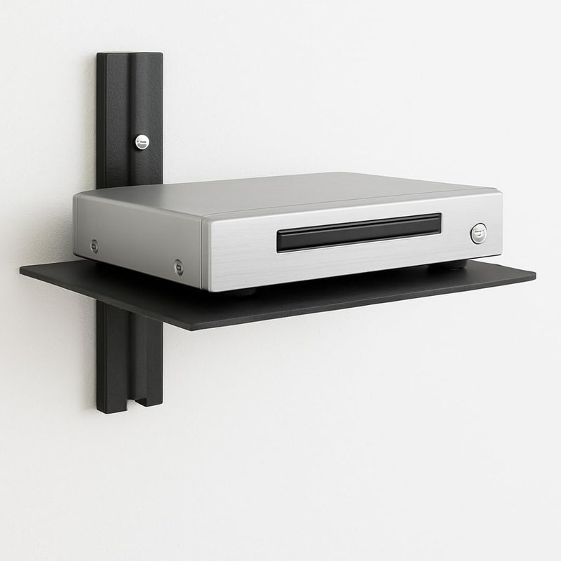 Fevtech - Tablette flottante pour projecteur - Tablettes murales pour centre de divertissement - Tablettes flottantes pour téléviseur, lecteurs DVD, consoles de jeux, boîtes de câble, accessoires de télévision, noir