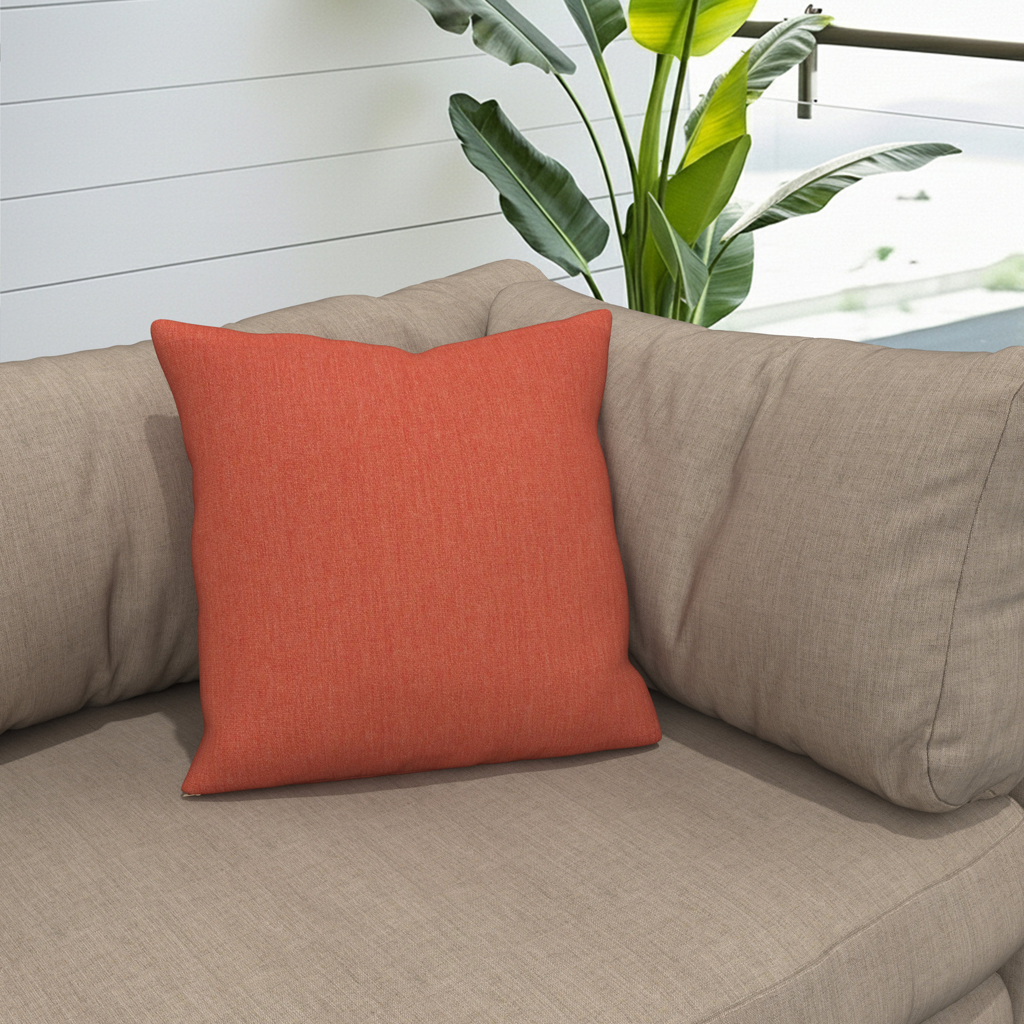 Gabi Indoor/Outdoor Throw Pillow, Square 20", Orange