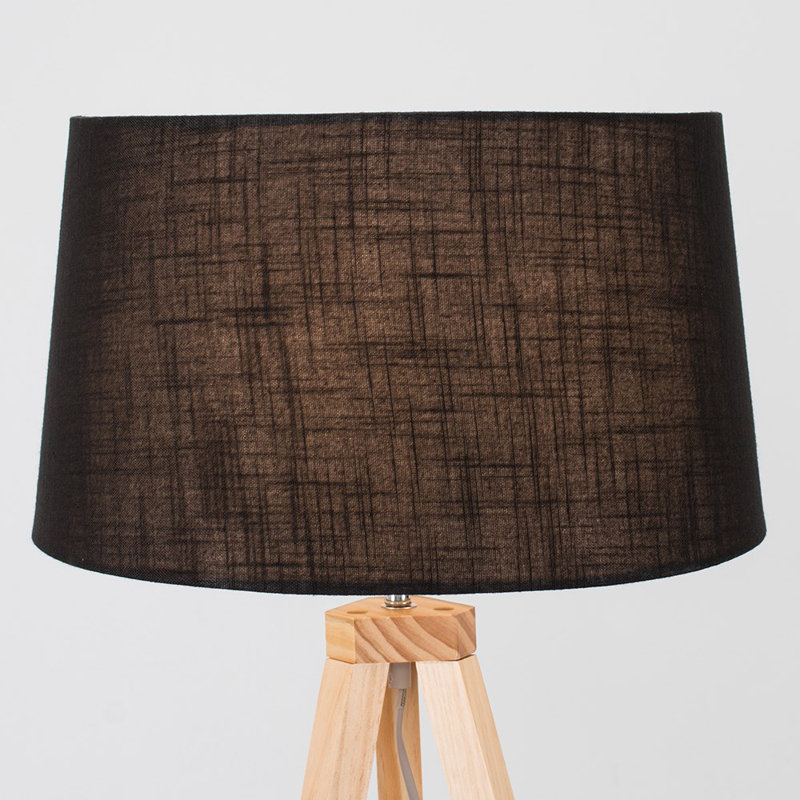 Mejias 148cm Tripod Floor Lamp, Light Wood, Dark Grey, Yes