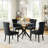 36" Round Glass Dining Table, Modern Kitchen Table With Matte Black Stainless Steel Cross-brace Legs, 0.39" Thick Tempered Glass Top For Small Spaces-74746160