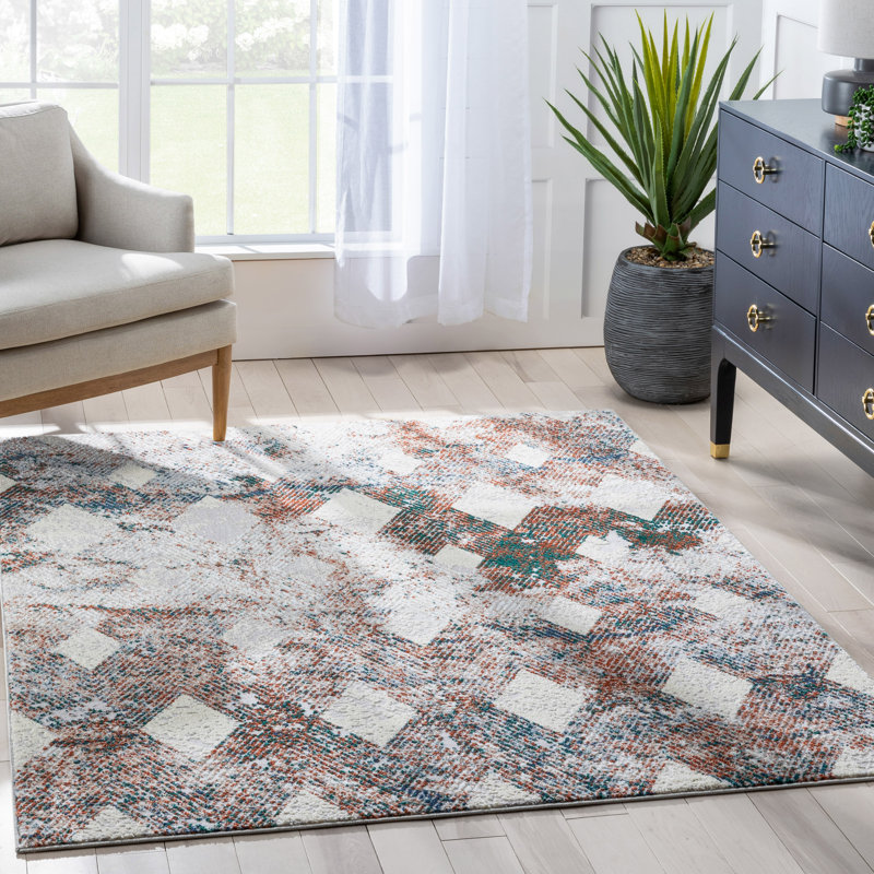 Leona Geometric Synthetic Area Rug, Rectangle 160 x 220cm