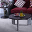 Table basse moderne avec ensemble de tables de bout, panneau central en panneau de fibres à densité moyenne plaqué noyer de 83 cm de diamètre avec une table d'appoint de 43 cm de diamètre pour le salon, la salle d'étude, des pieds / base en pierre frittée solides et stables