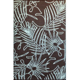 Floral Hand Hooked Brown/Light Blue Indoor / Outdoor Area Rug