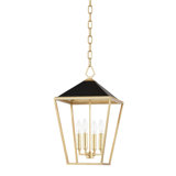 Paxton - 4 Light Medium Pendant - Gold Leaf/Black Finish