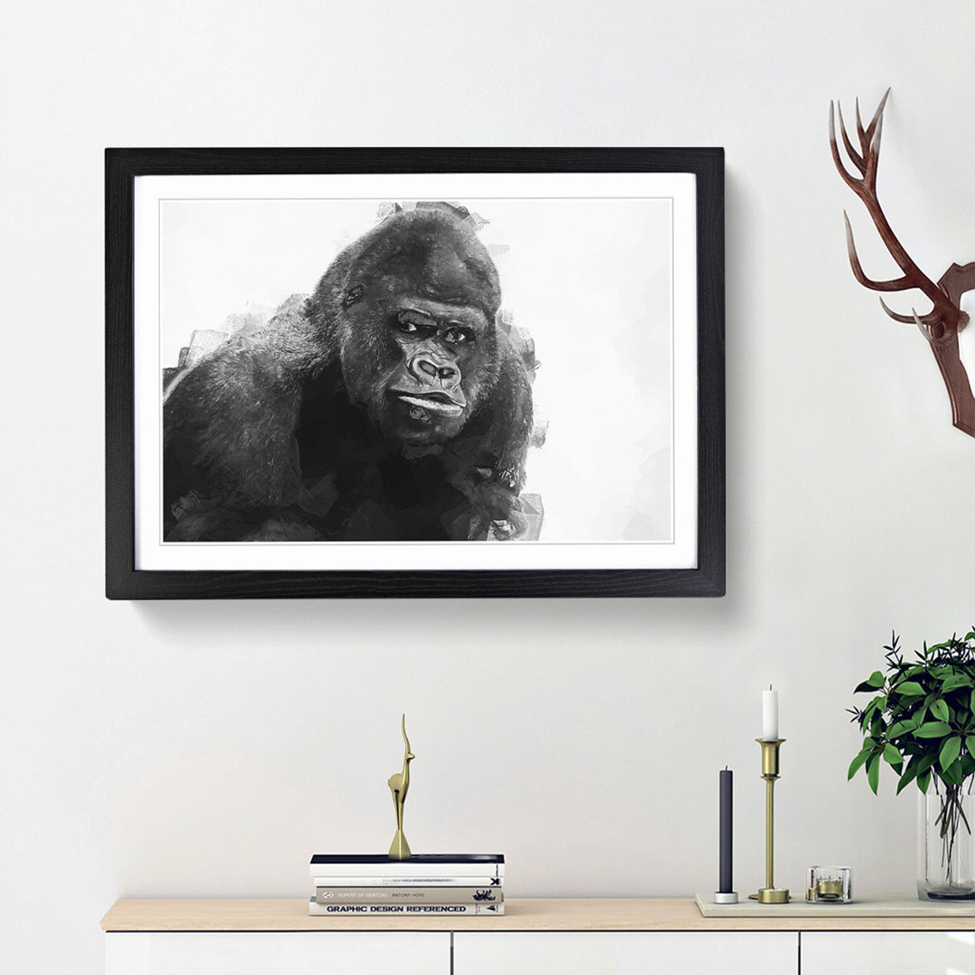 A Silverback Gorilla in Abstract - Framed Print
