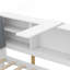 Lit plateforme simple en bois avec tête de lit avec rangement, tablettes et 2 tiroirs, blanc
