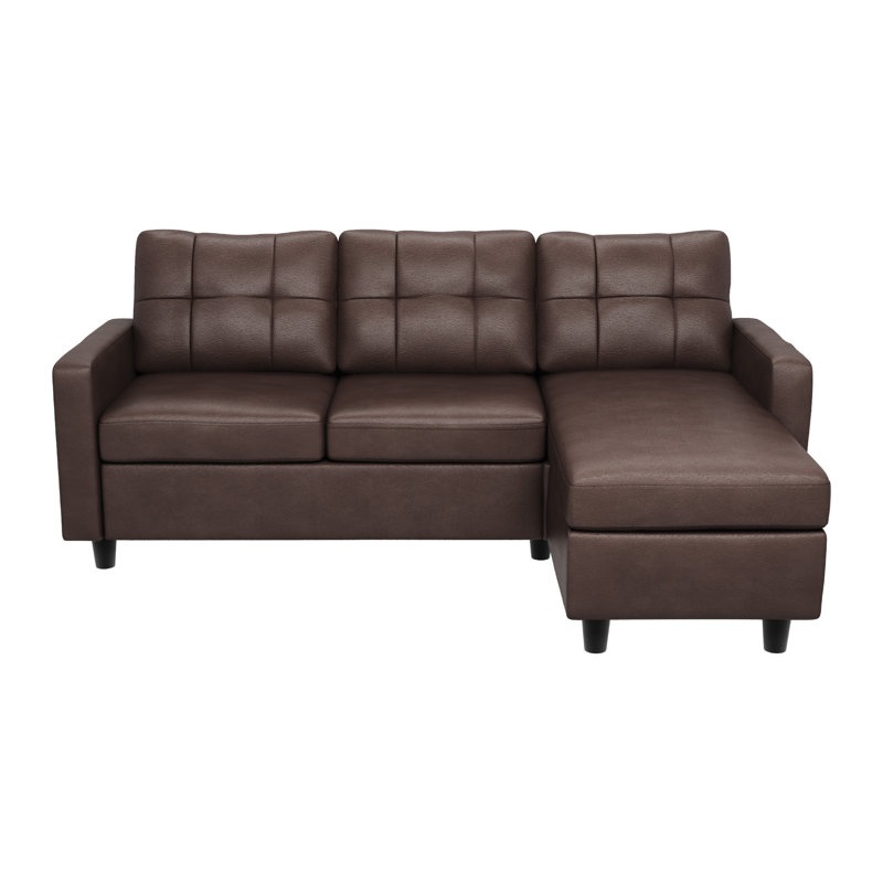 L-Shaped Reversible Sectional Upholstered Sofa Couch