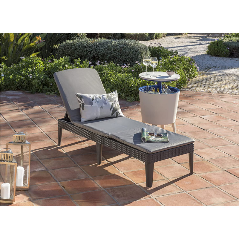 Keter Jaipur Sun Lounger With Cushion- Grey