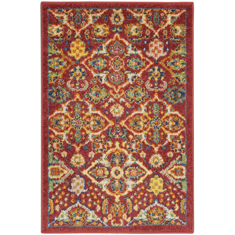 Tapis oriental rouge Lakenya, Rectangle de 2 pi x 3 pi
