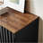 Cabinet With Slatted Grille Striped Door, Modern Style Cabinet, High-Quality MDF And Metal Leg
