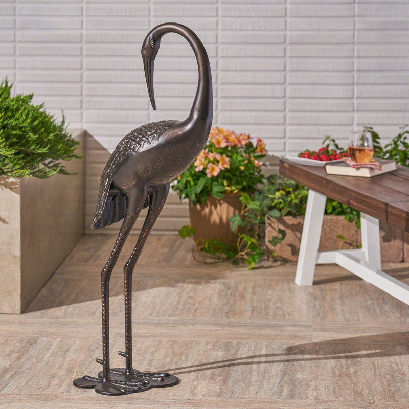 Statue de jardin oiseau en métal antirouille