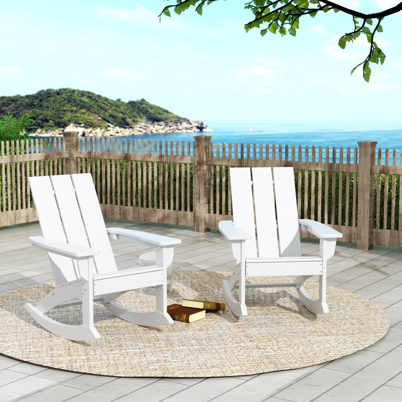 Chaise Adirondack berçante en plastique Joubert, Blanc