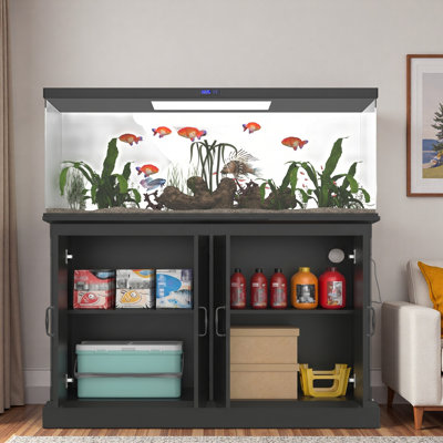 Fish Tank Stand With Power Outlet And 4 Cabinets