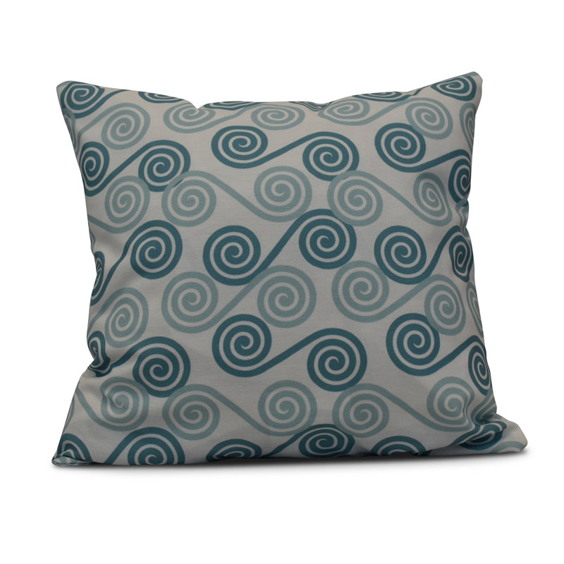 Housse et insert de coussin carré d'extérieur Intercoastal Waterway Rip Curl, 16 po x 16 po, Aigue-marine