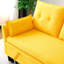 Canapé polyvalent en forme de L avec rangement - Coton-lin confortable, jaune moderne, parfait pour les espaces de bureau et d'appartements