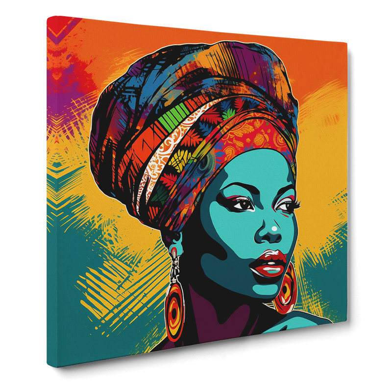 African Woman Pop Art No.3 - Print, 50cm H x 50cm W x 3cm D
