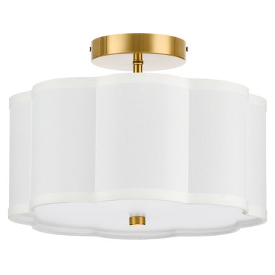 Tekamah 3-Light Fabric Semi Flush Mount Ceiling Light