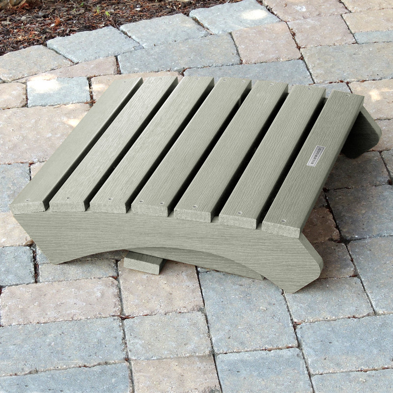 Anette Plastic Folding Adirondack Chair with Ottoman, Eucalyptus