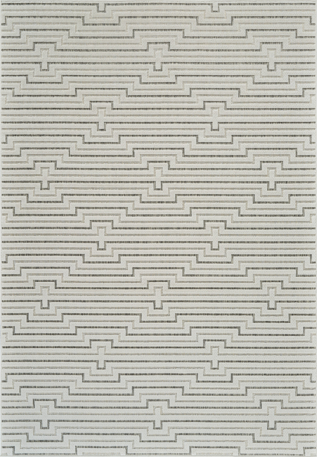 Distressed Outdoor Rug HomeRoots 4' X 6' Cream and Beige Geometric Distressed Indoor Outdoor ...