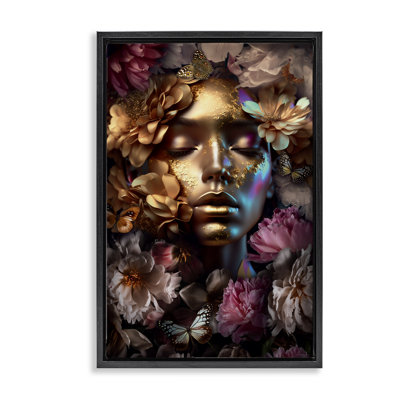 Toile flottante encadrée Lavish Floral Face par Reinders
