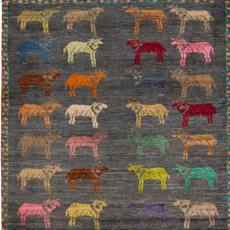 Abstract Indoor Rug, Square 4'
