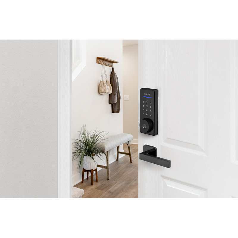 Fingerprint Keyed Electronic Smart Door Lock Deadbolt with Capacitive Touchpad, Matte Black
