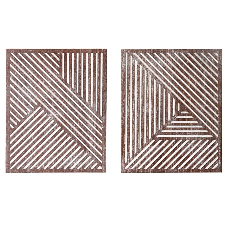 Farmhouse Abstract Wall Decor on Solid Wood