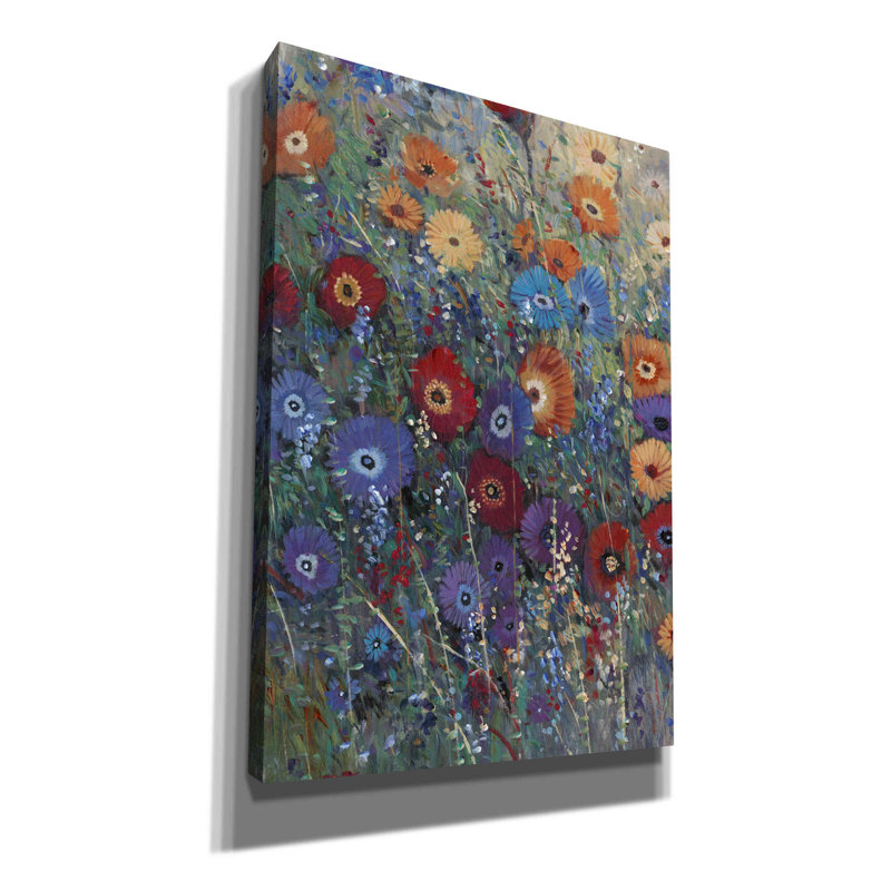 «Flower Patch I» par Tim O'toole, art mural sur toile, H 26 po x l 18 po x P 0,75 po