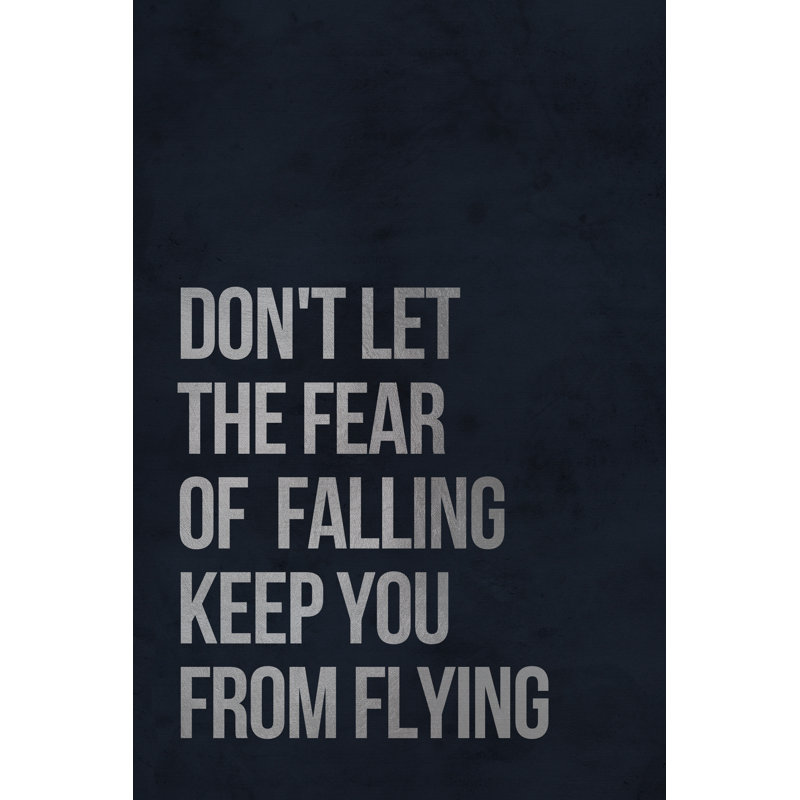 Reproduction d’art textuel sur toile tendue « Fear of Falling II », H 45 po x l 30 po x P 1,5 po