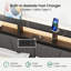 Structure de lit grand avec tête de lit tapissier et tiroirs de rangement, lit plateforme avec lumières à DEL et station de charge, noir-523750298