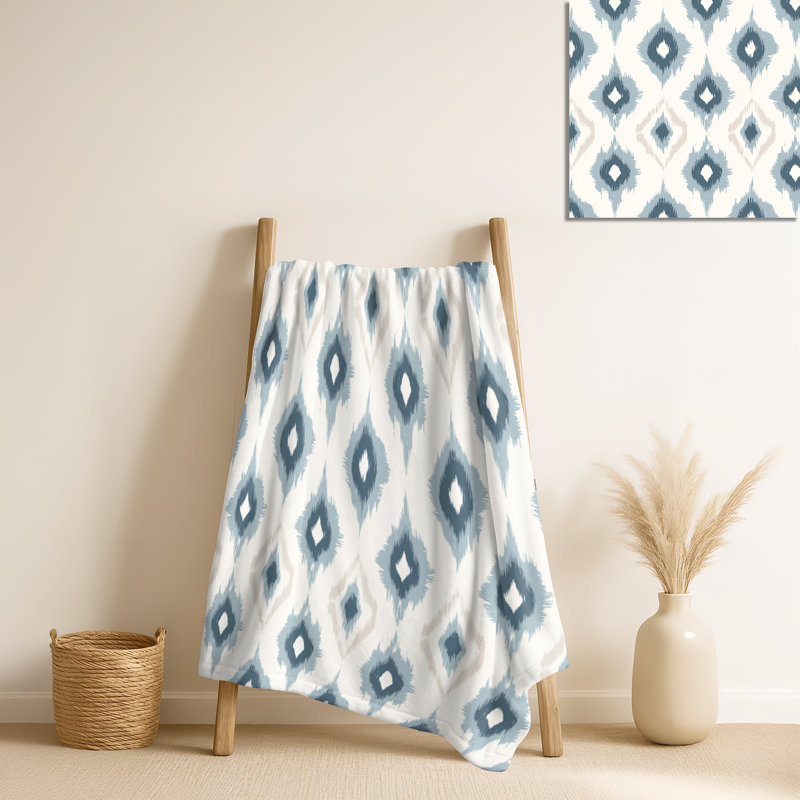 Couverture moderne Calk Ikat - Gray