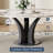 59.06'' Modern Round Dining Table, White Glossy Sintered Stone Tabletop, Black Stainless Steel Legs for 6-8 Person