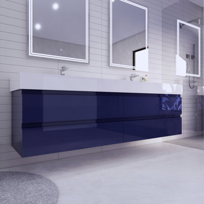 Ensemble de meuble-lavabo mural double 84 po Babajide