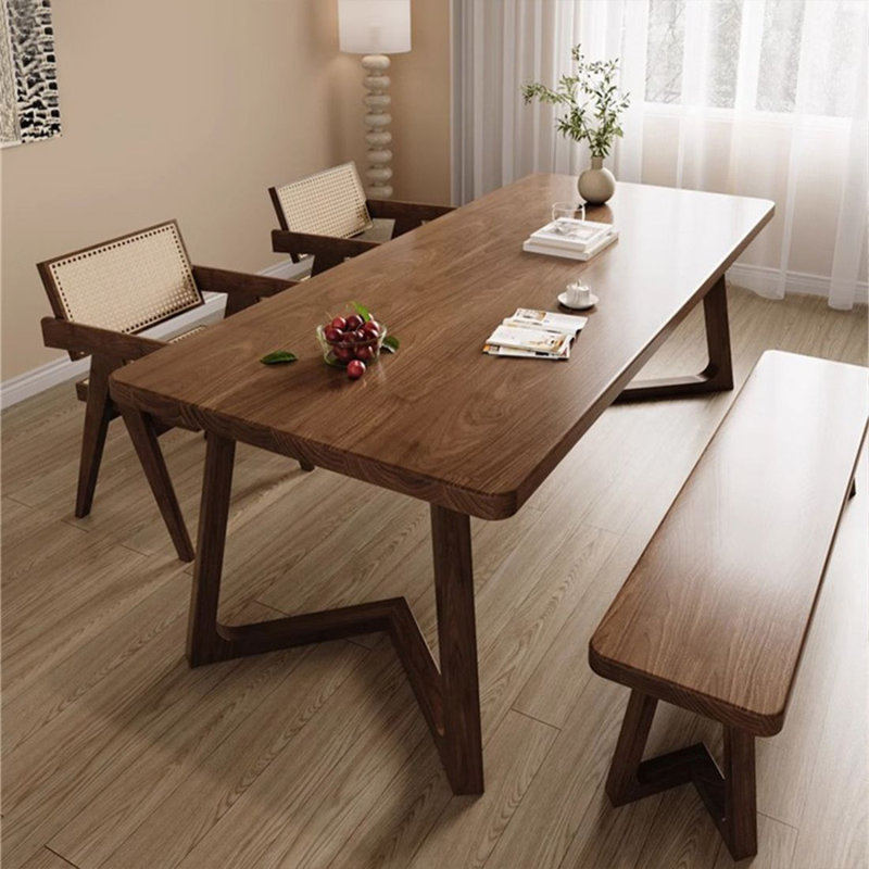 Modern and simple solid wood rectangular dining table, 29.53"H x 94.49"L x 39.37"W