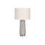 Lighting, H 29 po, lampe de table, résine grise, abat-jour ivoire / crème, moderne