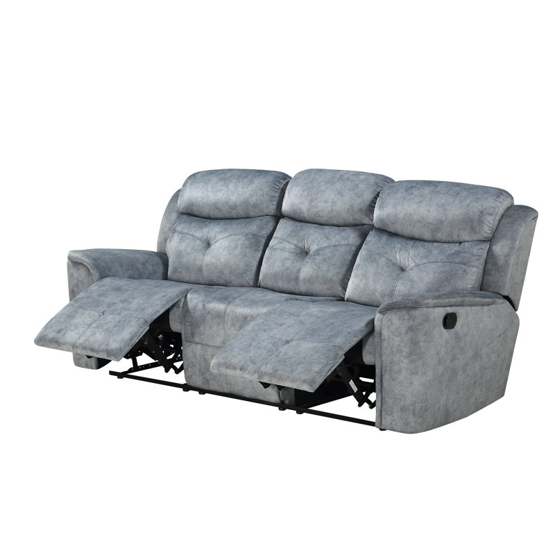 Zahir 75" Flared Arm Reclining Loveseat, Silver Grey