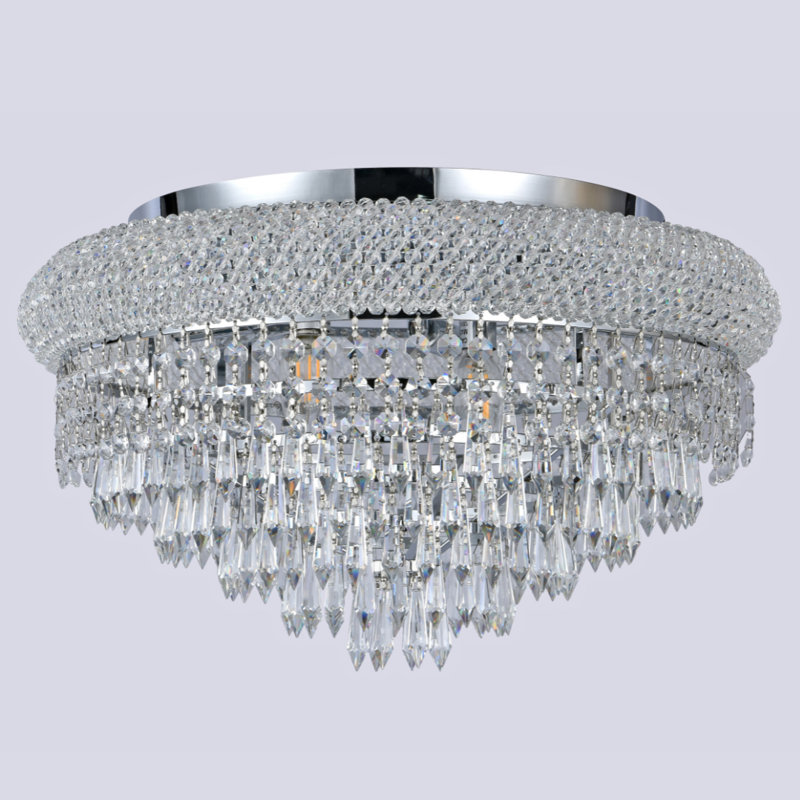 Plafonnier encastré 10 lumières Bagel, Chrome