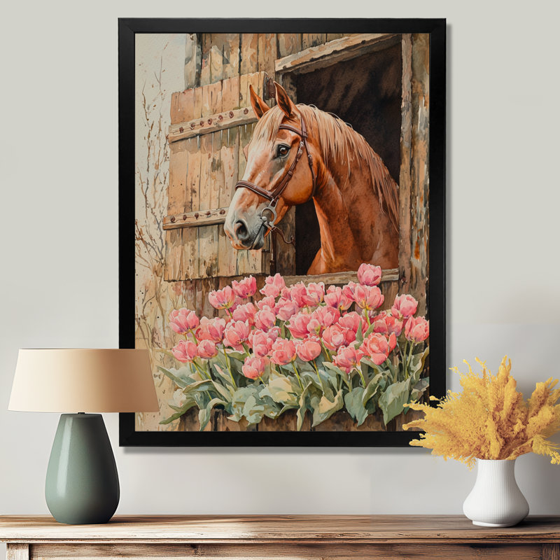 Dorly - art mural sur toile florale, H 20 po x l 12 po, Reproduction encadrée sans passe-partout, Noir, noir, noir, noir