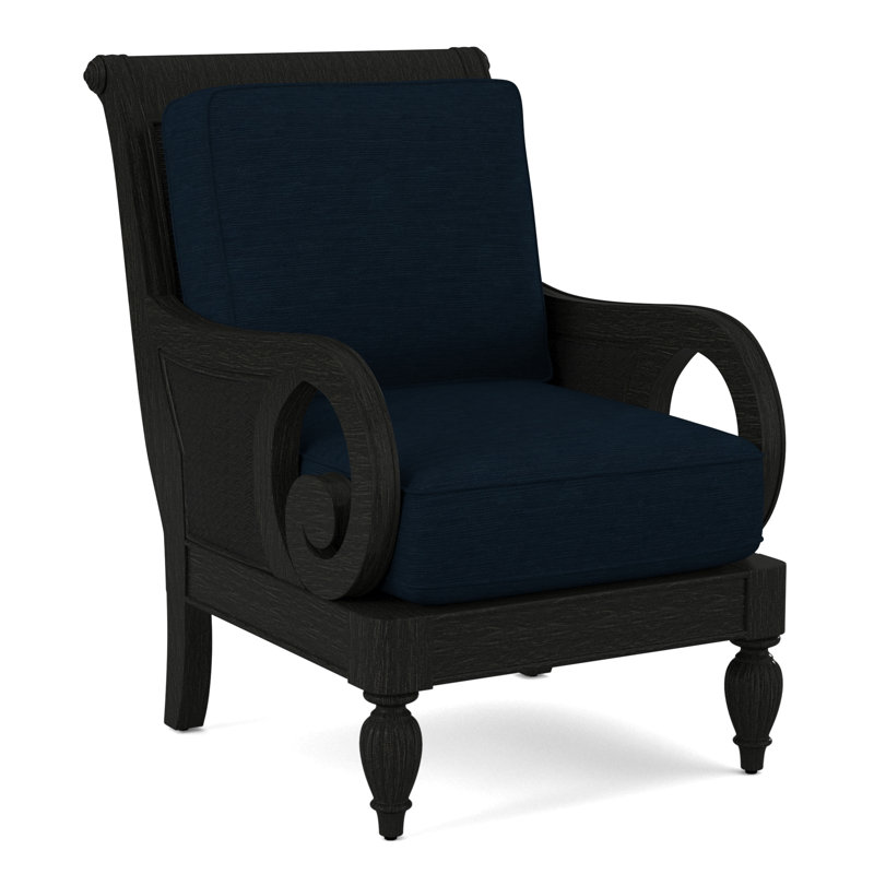 Grand View 71.12Cm Wide Armchair, Gray Sugar Performance; 0863-84, Antique Black Finish