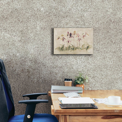 Art mural sur toile Red Barrel Studio® «Purple Dancing Orchids» par Cheri Blum